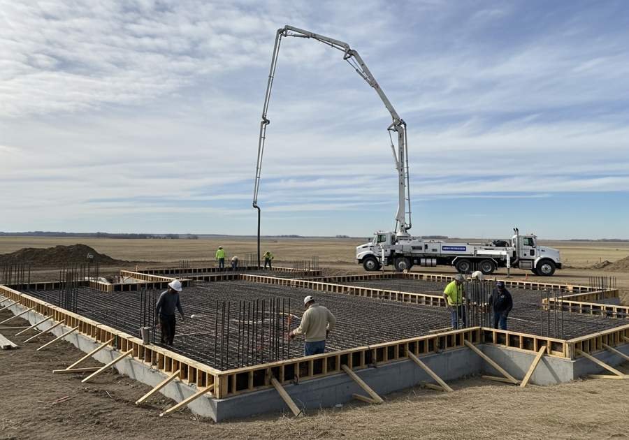 Commercial foundation pour